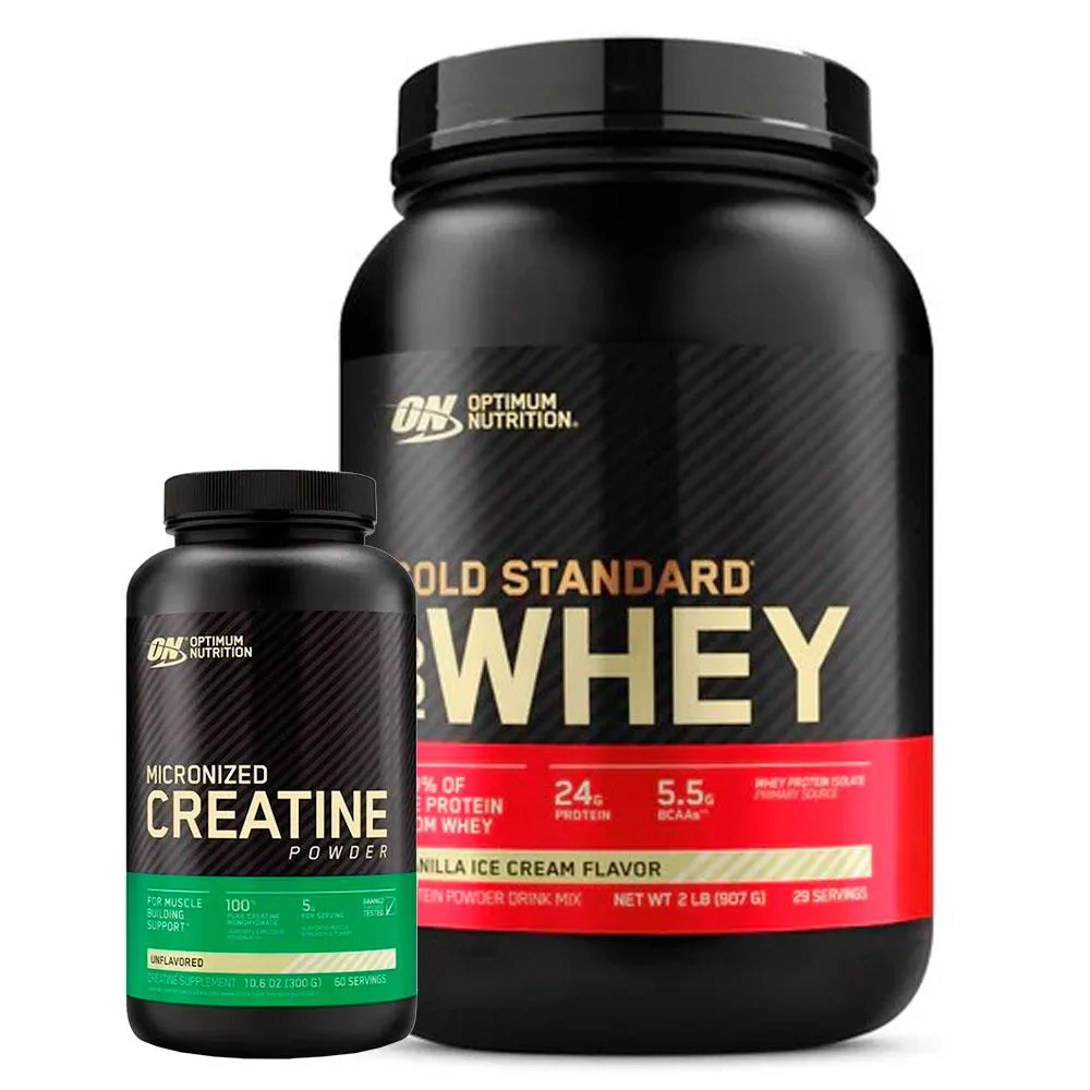 WHEY BAUNILHA (907G) + CREATINA (300G) - OPTIMUM NUTRITION