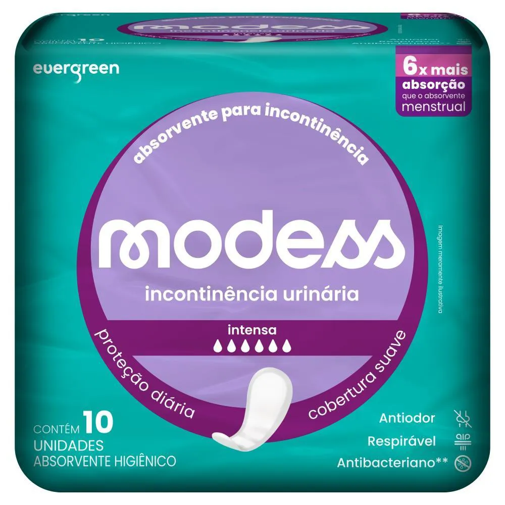 ABSORVENTE MODESS INCONTINêNCIA INTENSA 10UN