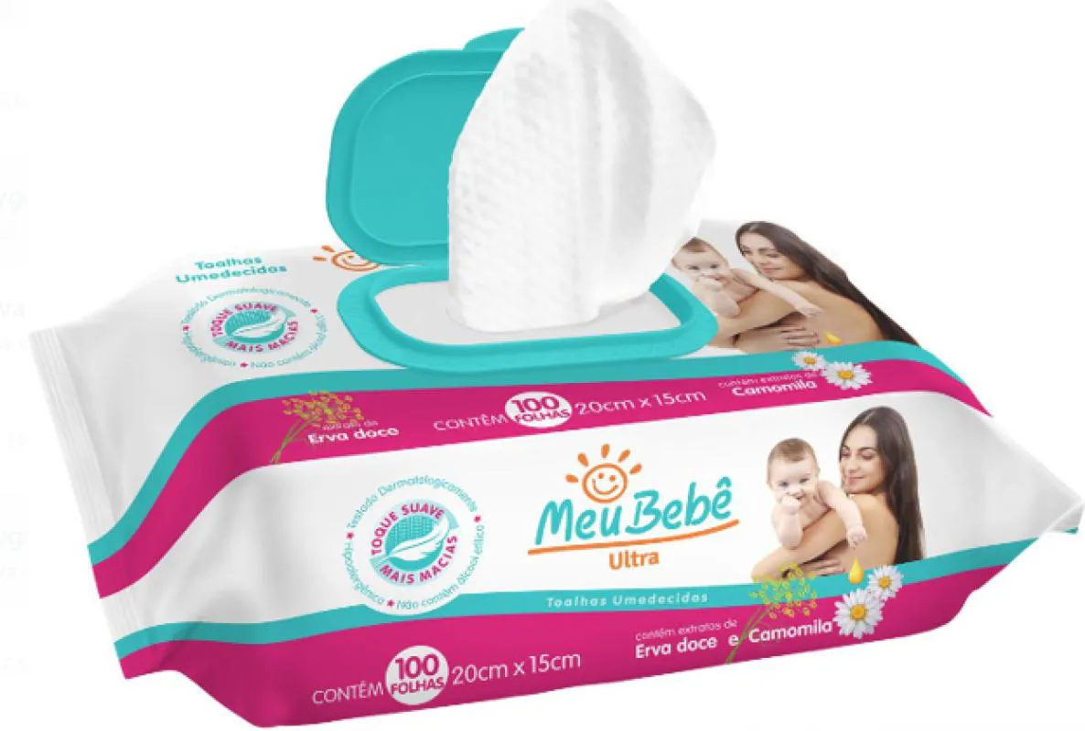 TOALHA UMEDECIDA 100UN MEU BEBE ULTRA HYGIELINE