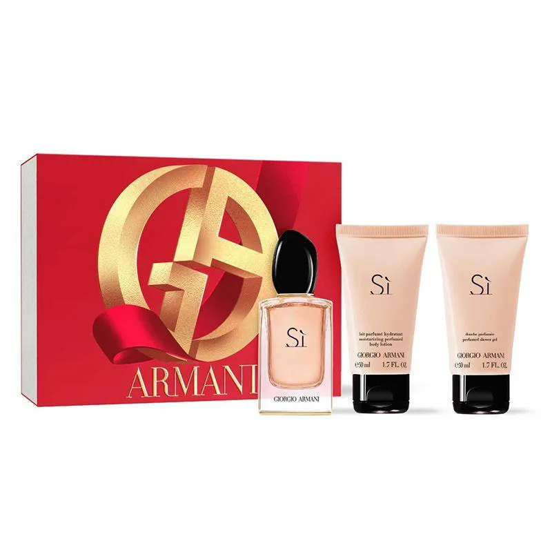 GIORGIO ARMANI KIT Sì EAU DE TOILETTE 50ML + GEL DE BANHO 50ML + LOçãO CORPORAL 50ML