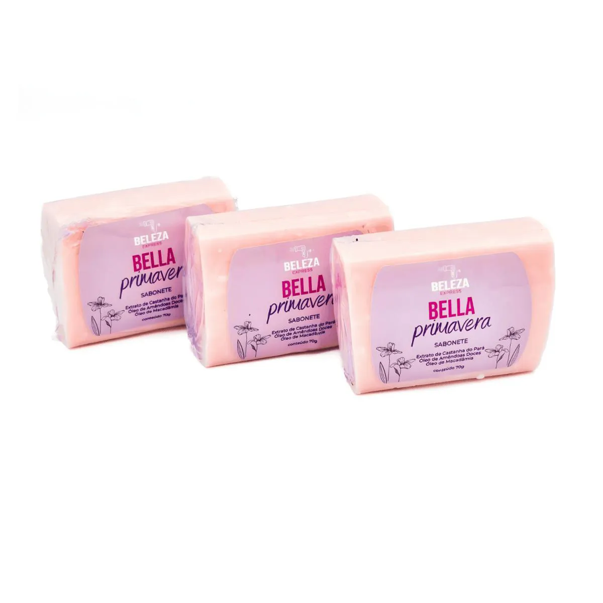KIT DE 3 SABONETES BELLA PRIMAVERA BELEZA EXPRESS