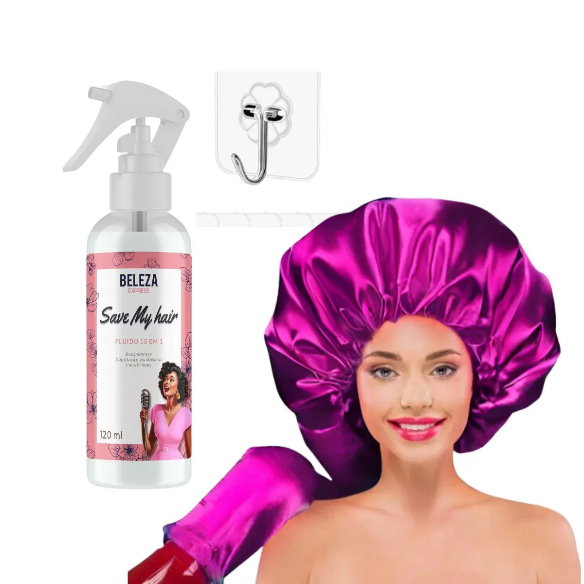 KIT TOUCA DIFUSORA CETIM E FLUíDO 10 EM 1 BELEZA EXPRESS