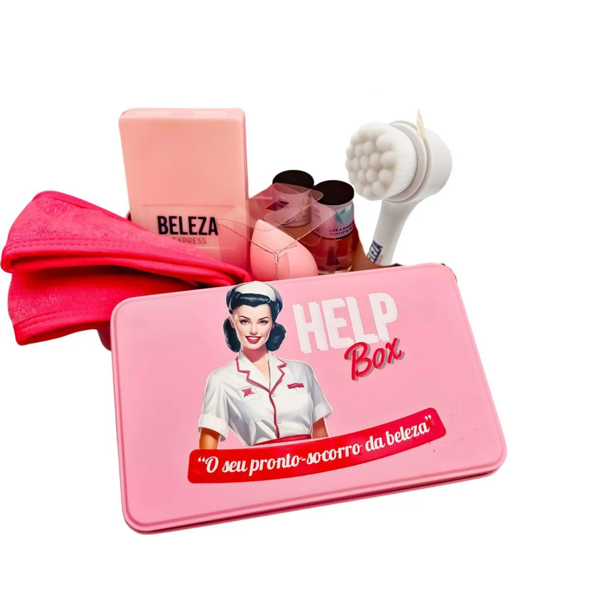 KIT PRESENTE CAIXA COM ACESSóRIOS DE SKINCARE P- HELP BOX-PRONTO SOCORRO DA BELEZA