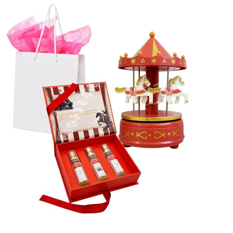 KIT PERFUMES COLEçãO CIRCUS COM CAIXA DE MúSICA