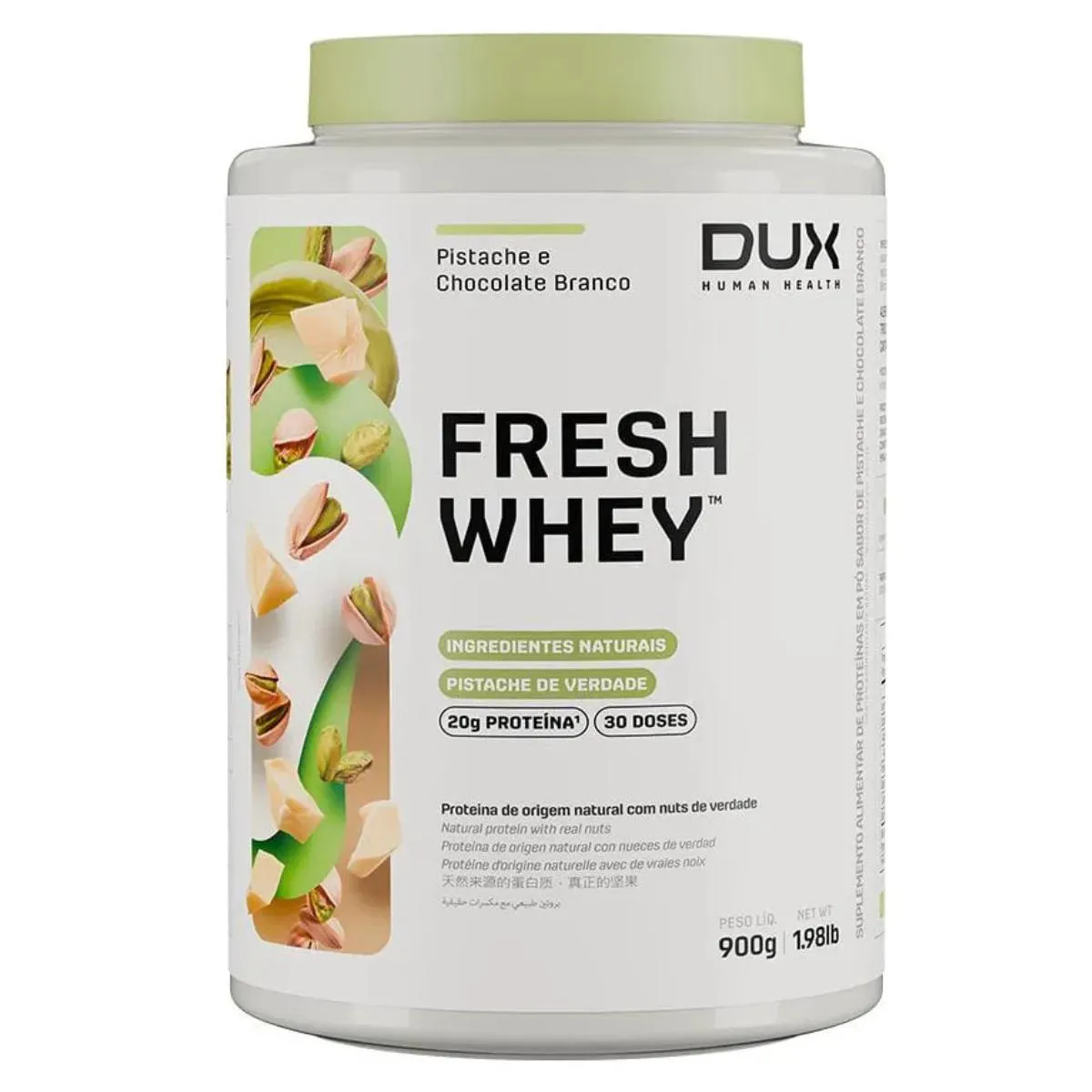 FRESH WHEY DUX PISTACHE E CHOCOLATE BRANCO 900G
