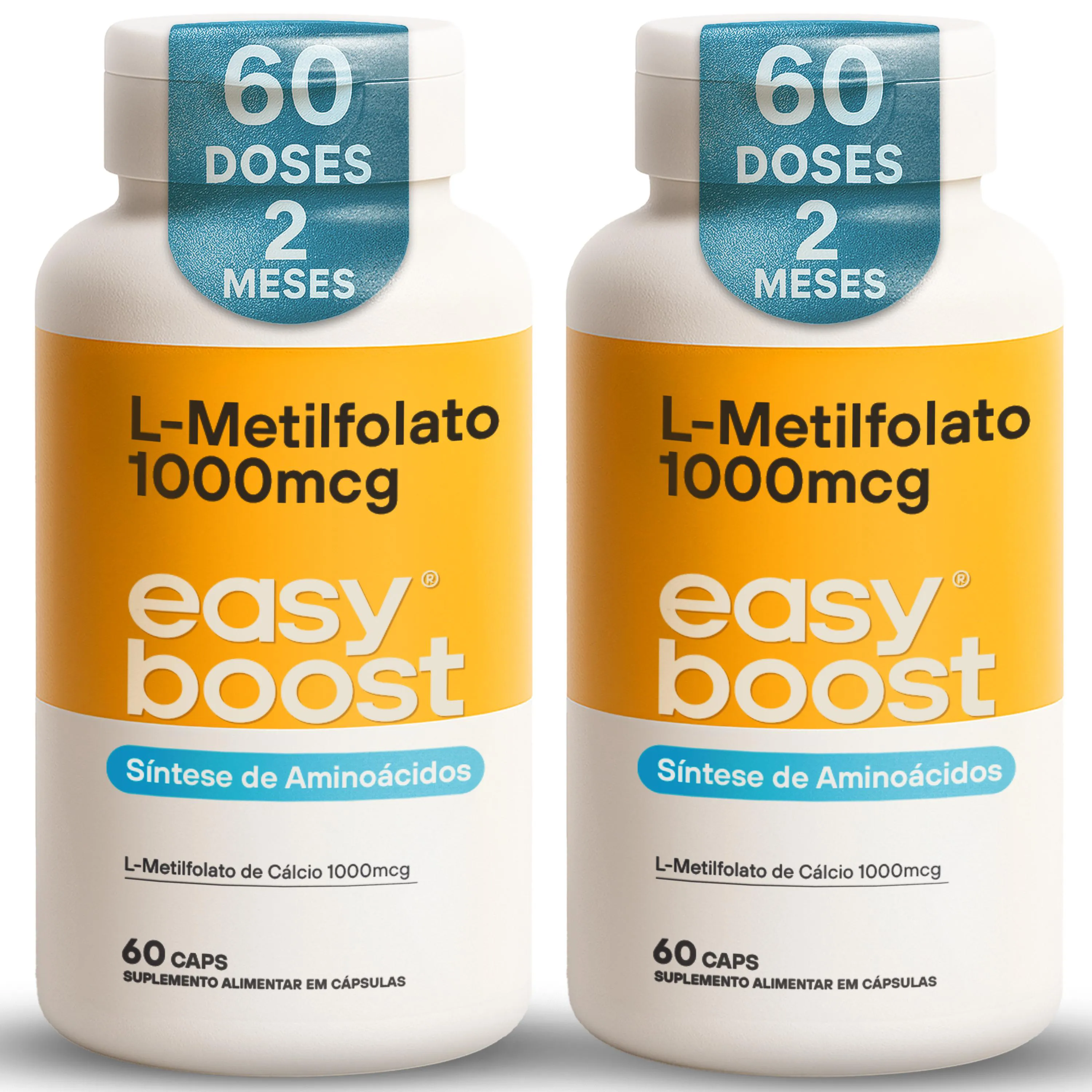 L-metilfolato De Cálcio 1000mcg Easy Boost Kit 2x 120 Cápsulas