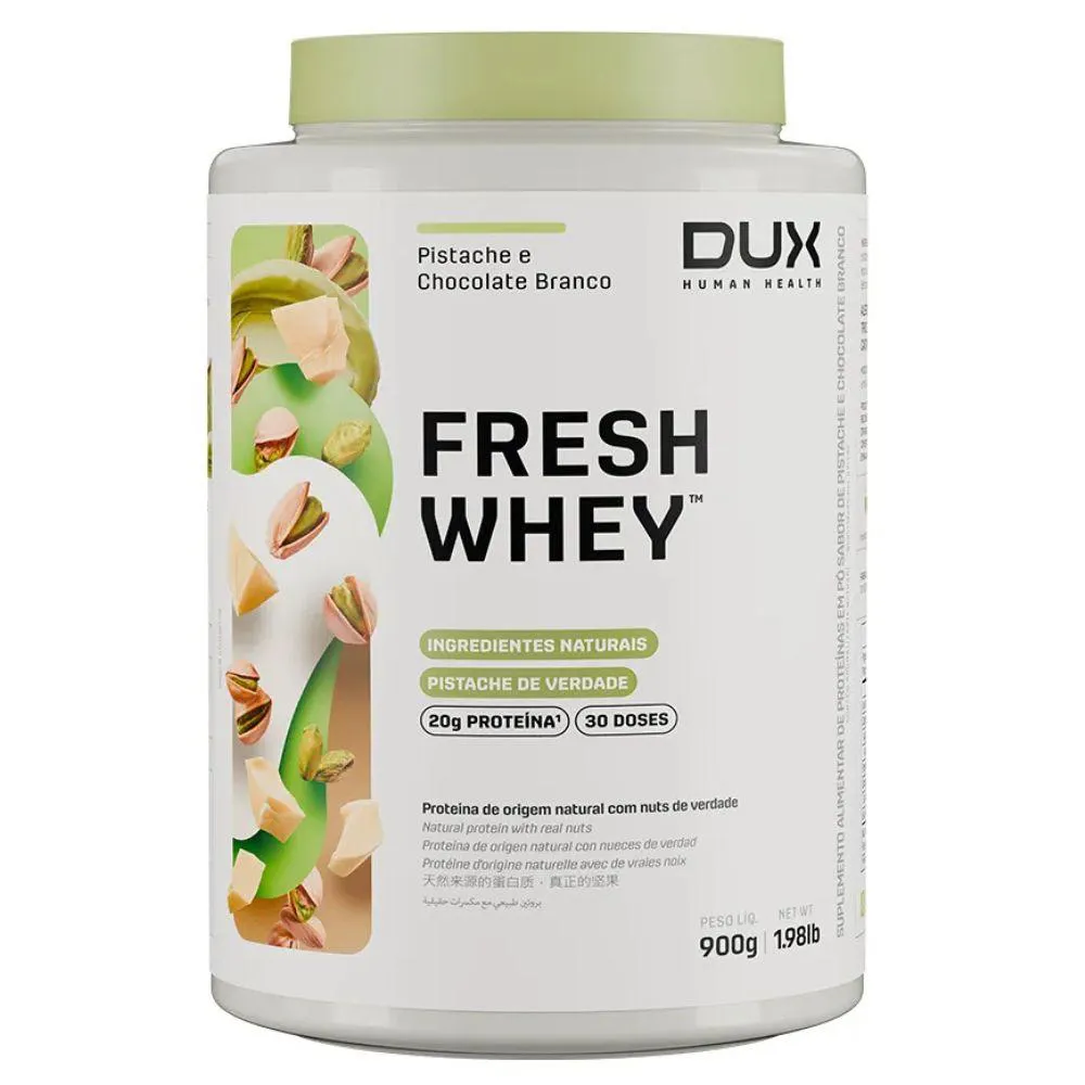 FRESH WHEY ISOLADO 3W 900G PISTACHE CHOCOLATE BRANCO - DUX