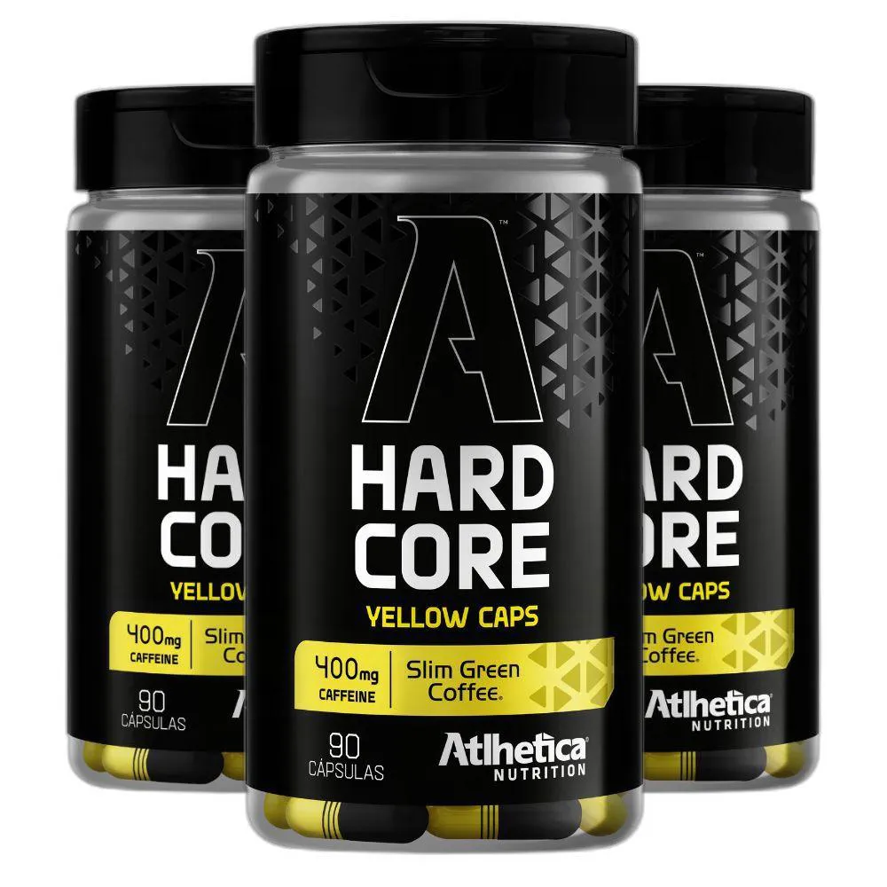 KIT 3X TERMOGENICO HARDCORE 400 MG CAFEINA 90 CAPS ATLHETICA