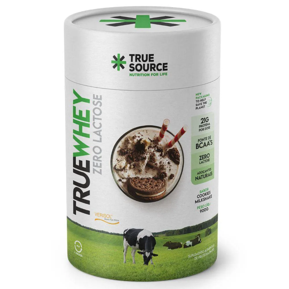 TRUE WHEY CONCENTRADO SEM LACTOSE COOKIES 900G - TRUE SOURCE
