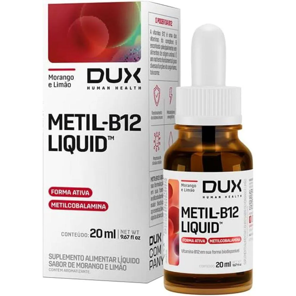 VITAMINA B12 METILCOBALAMINA GOTAS 20ML MORANGO LIMãO - DUX