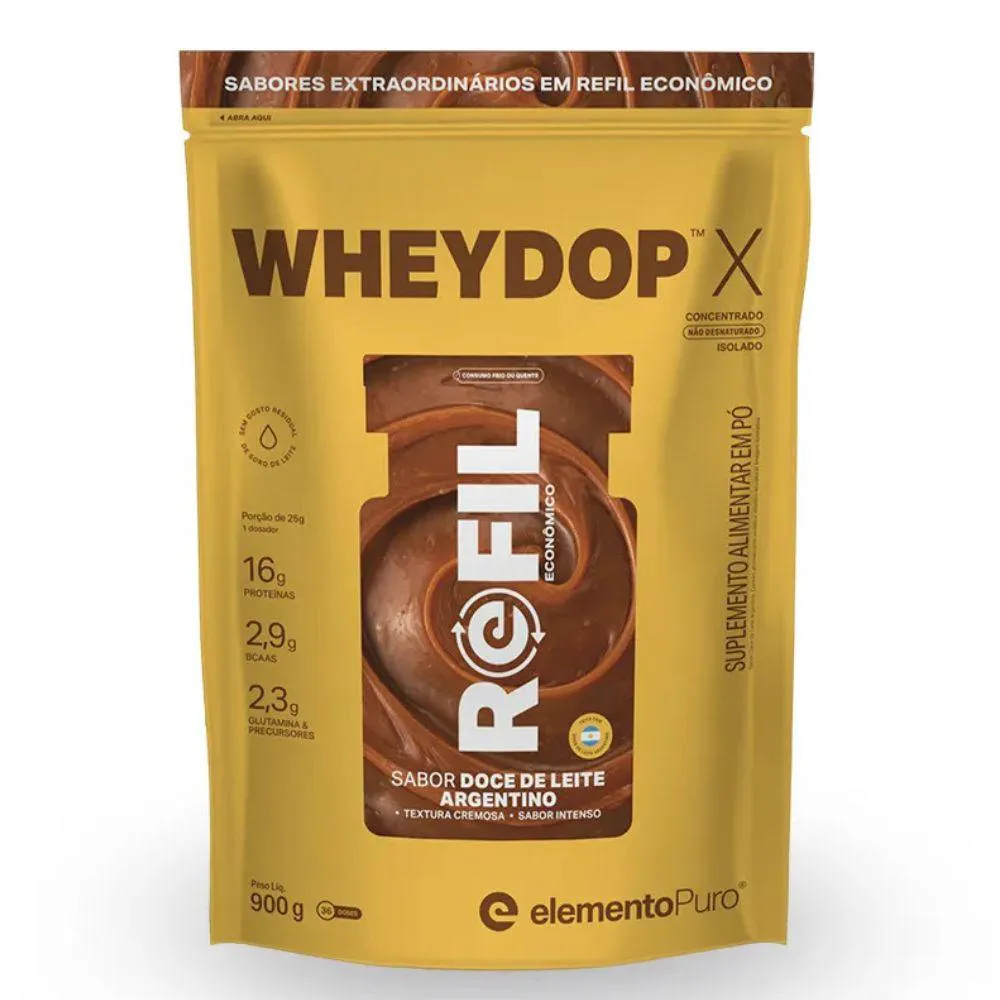 WHEYDOP X WHEY ISOLADO 900G DOCE LEITE REFIL - ELEMENTO PURO