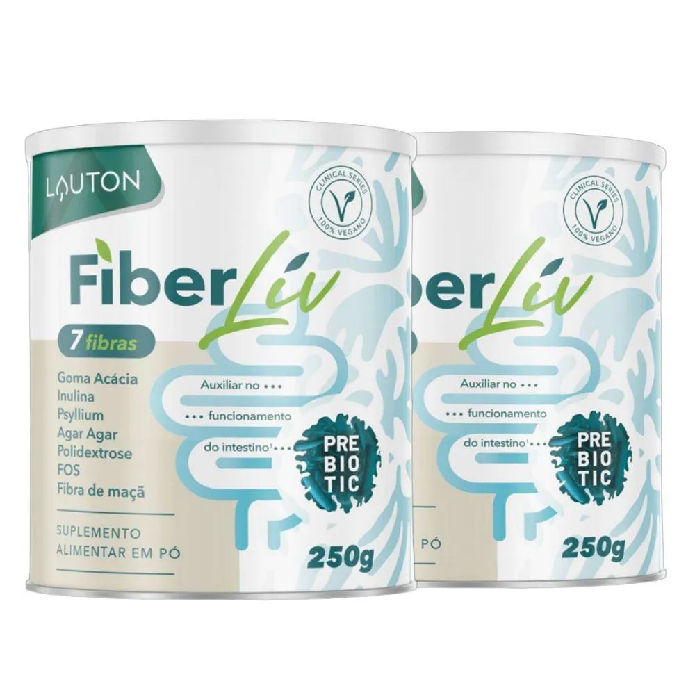 KIT 2X FIBRA PREBIOTICO FIBERLIV 7 FIBRAS 250G - LAUTON