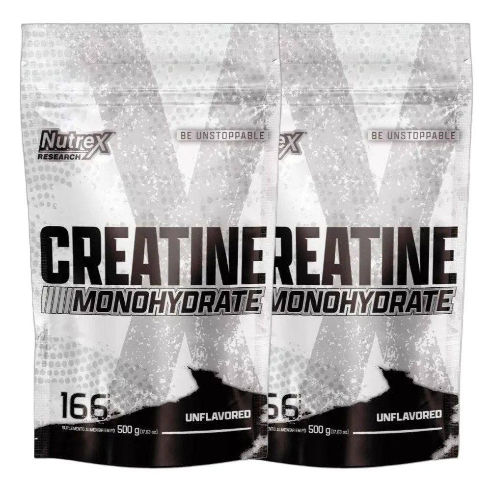 KIT 2X CREATINA MONOHIDRATADA PURA 500G REFIL - NUTREX