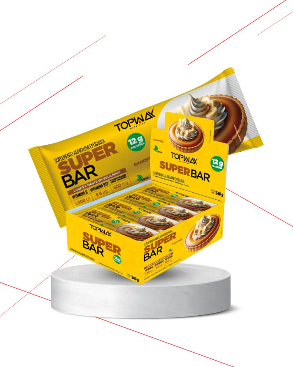 12UN BARRA PROTEICA SUPER BAR BANOFFEE 45G TOPWAY