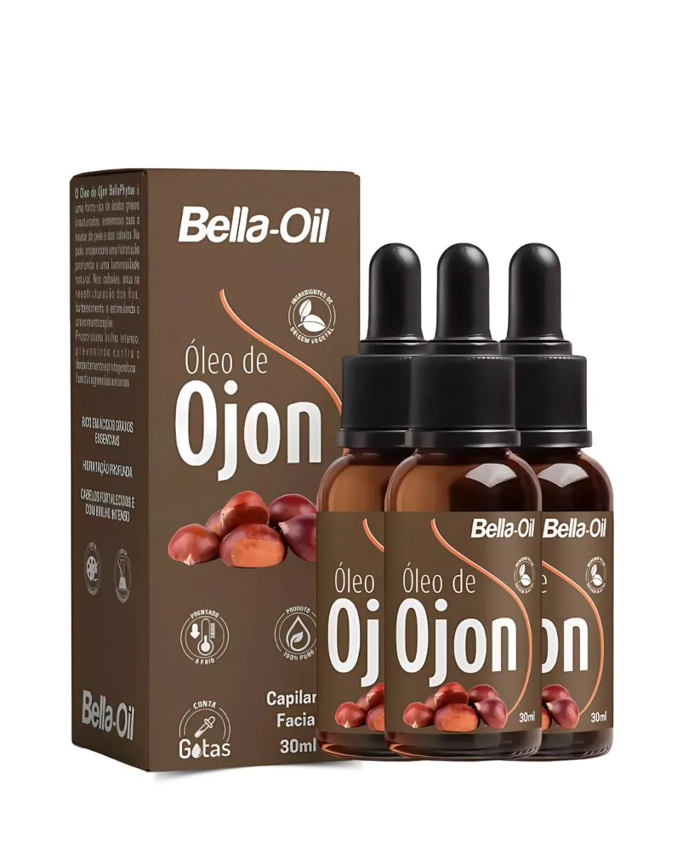 03UN ÓLEO DE OJON CAPILAR E FACIAL 100% PURO 30ML BELLAPHYTUS