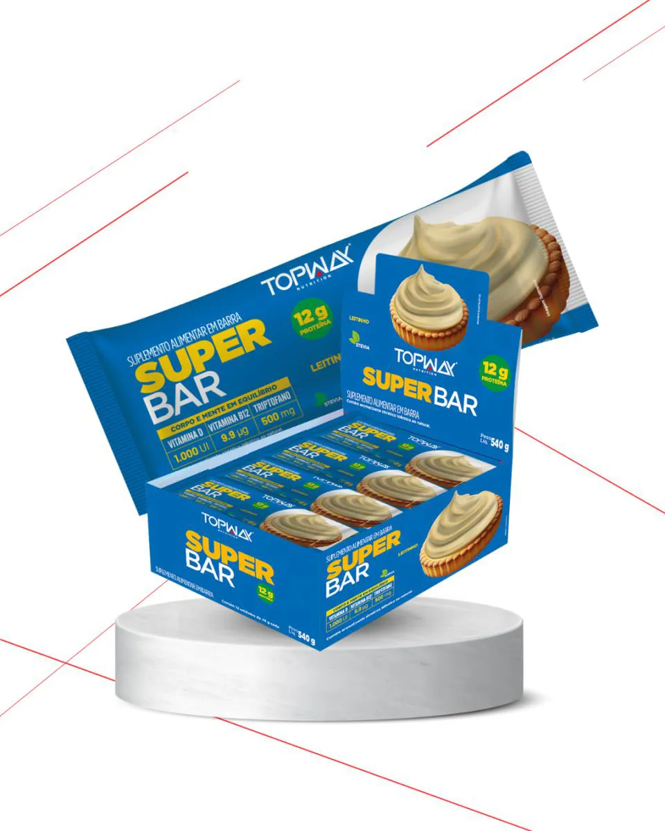 12UN BARRA PROTEICA SUPER BAR LEITINHO 45G TOPWAY