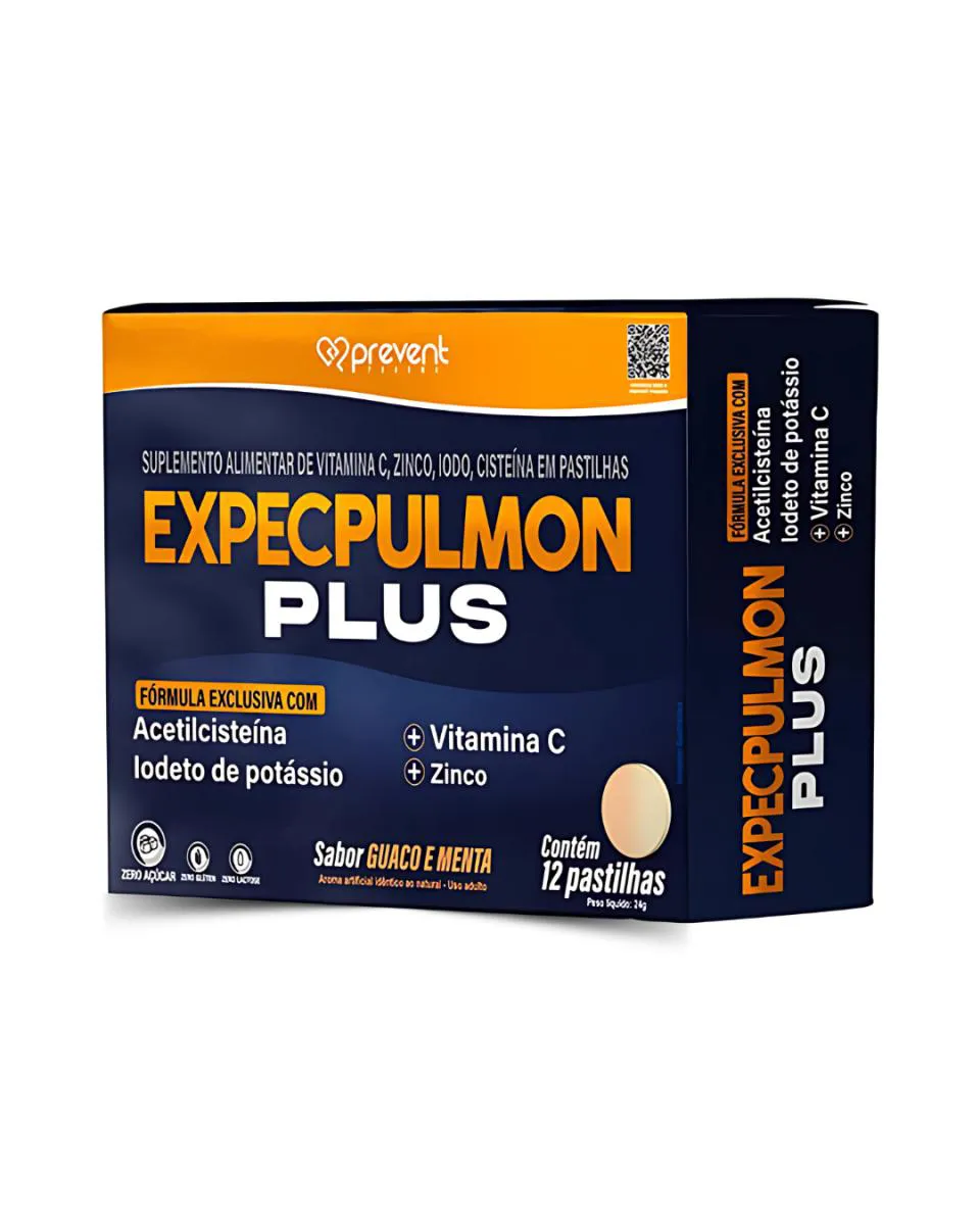 EXPECPULMON PLUS VITAMINA C + ACETILCISTEíNA C/12 PASTILHAS PREVENT PHARMA
