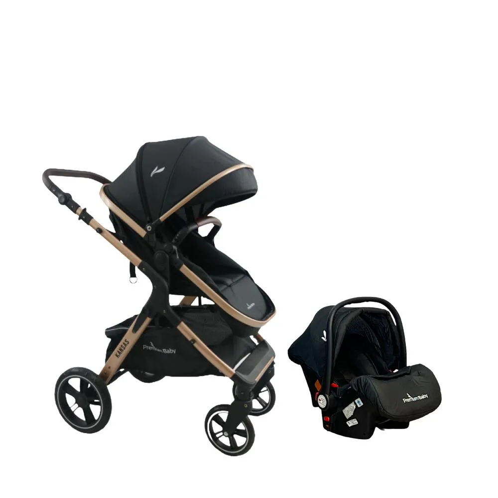 CARRINHO DE BEBê TRAVEL SYSTEM PREMIUM BABY KANSAS DOURADO U