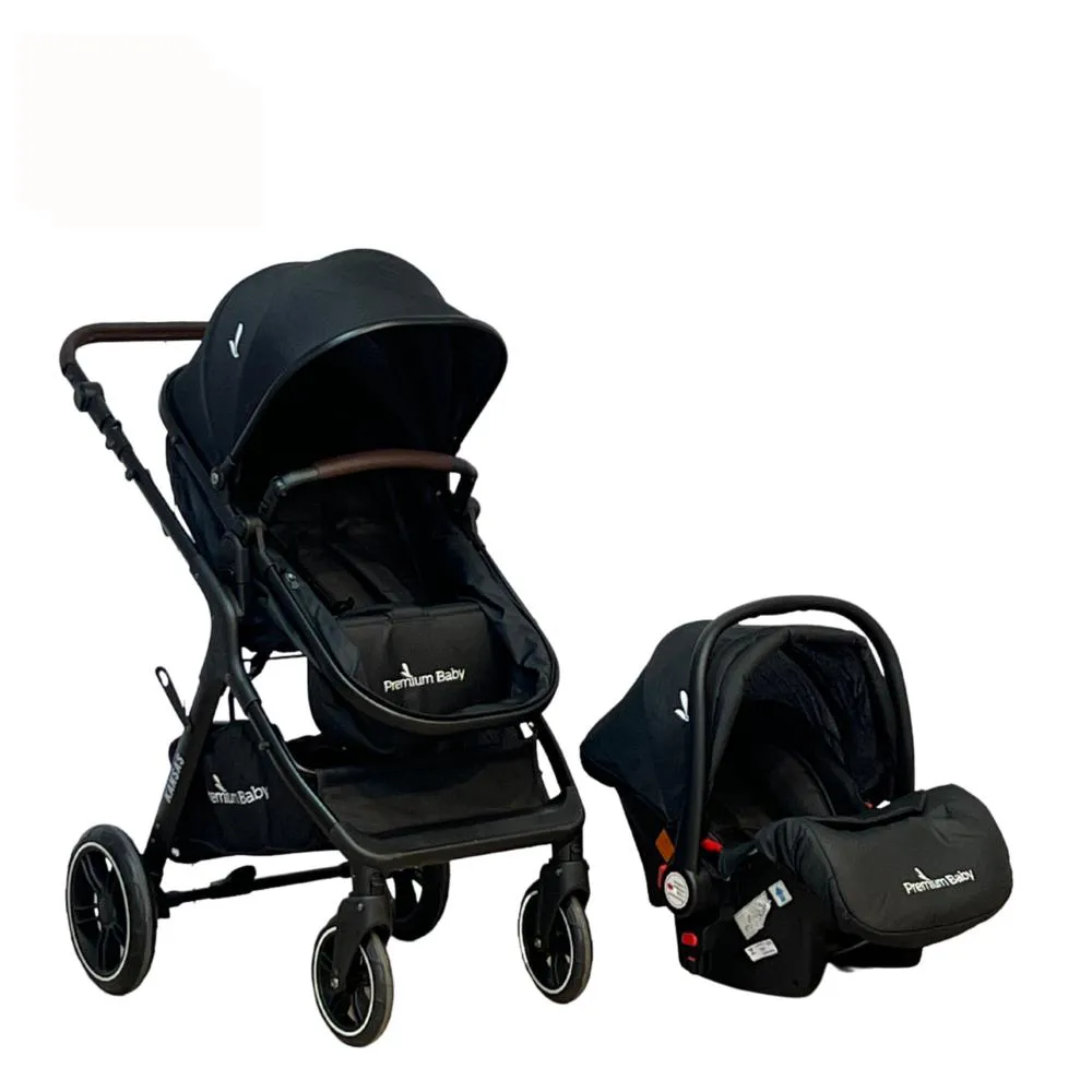 CARRINHO DE BEBê TRAVEL SYSTEM PREMIUM BABY KANSAS PRETO U