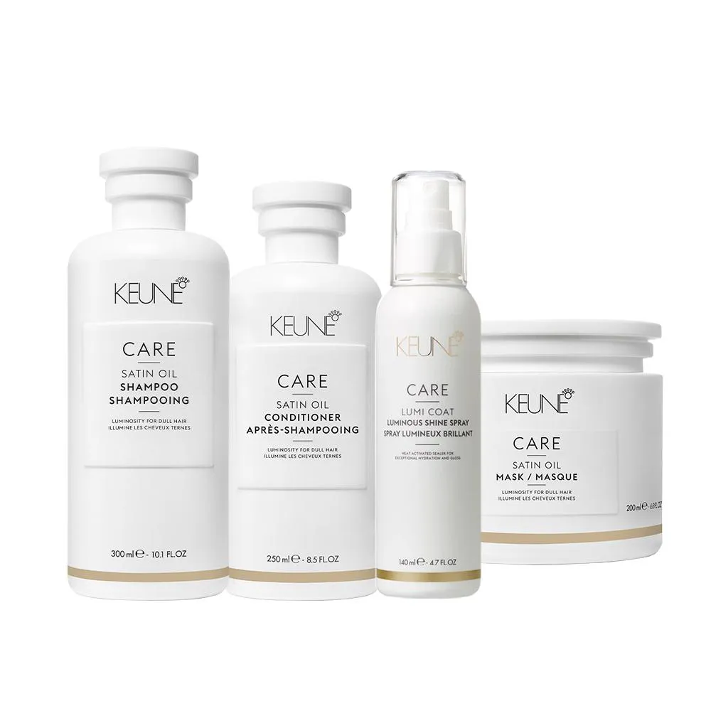 KIT KEUNE CARE SATIN OIL SHAMPOO CONDICIONADOR MASK SUPREME (4 PRODUTOS)