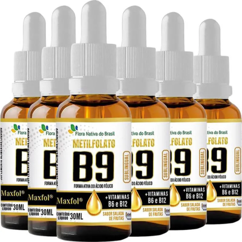 VITAMINA B9 SUBLINGUAL METILFOLATO 6 X 30ML FLORA NATIVA