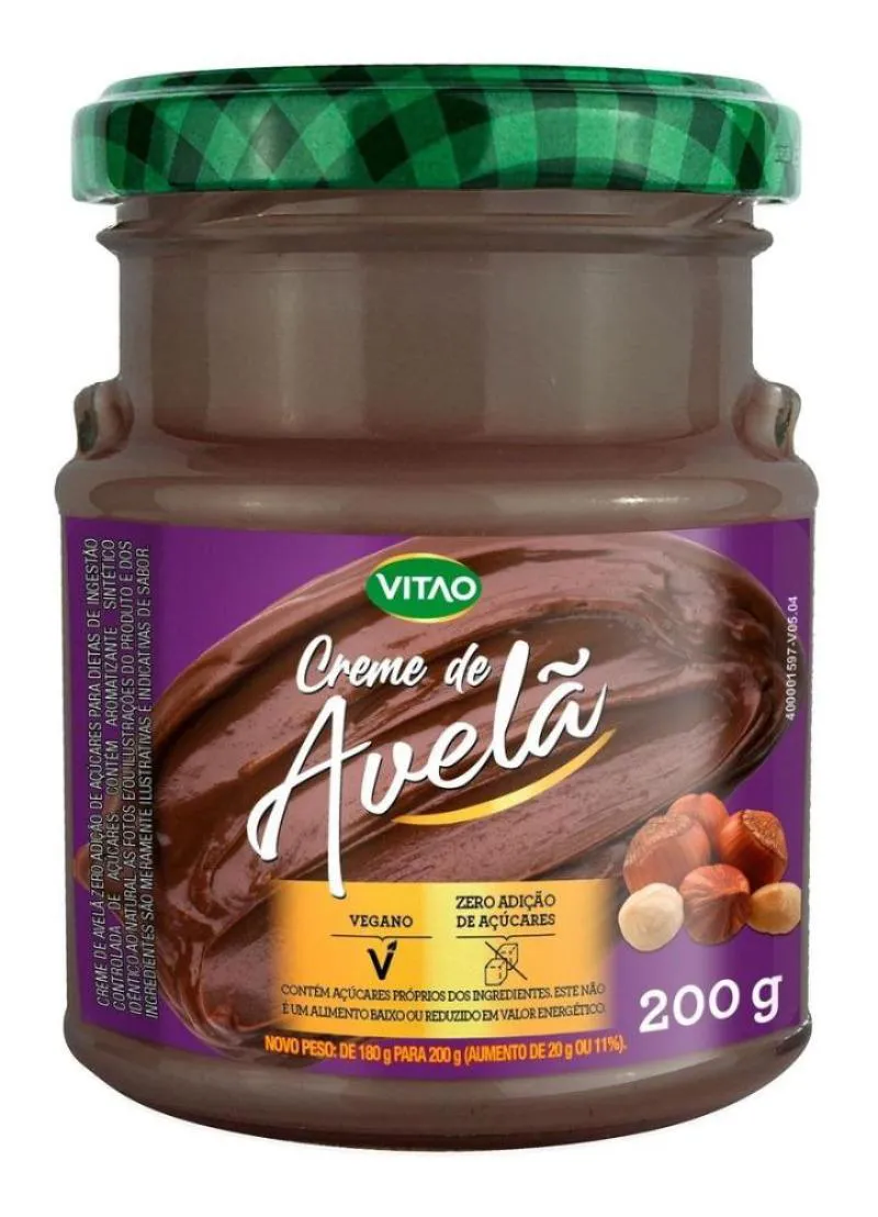 CREME DE AVELã VEGANO ZERO 200G