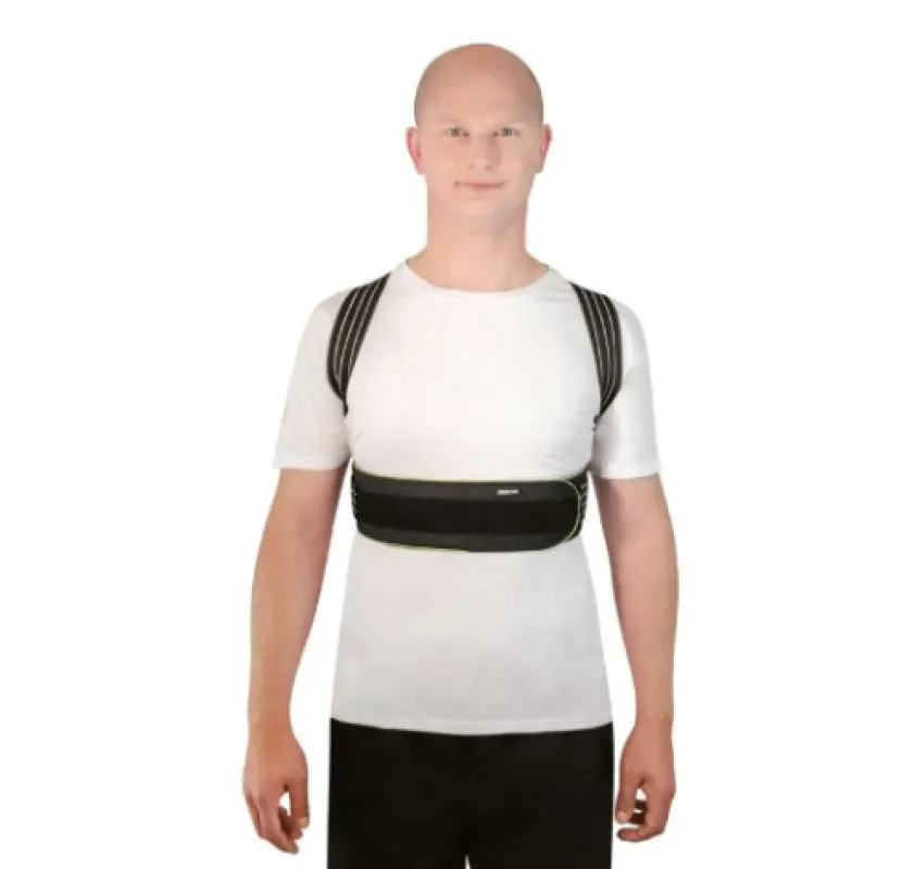 CORRETOR POSTURAL COM AJUSTE TRIPLO MERCUR PRETO P