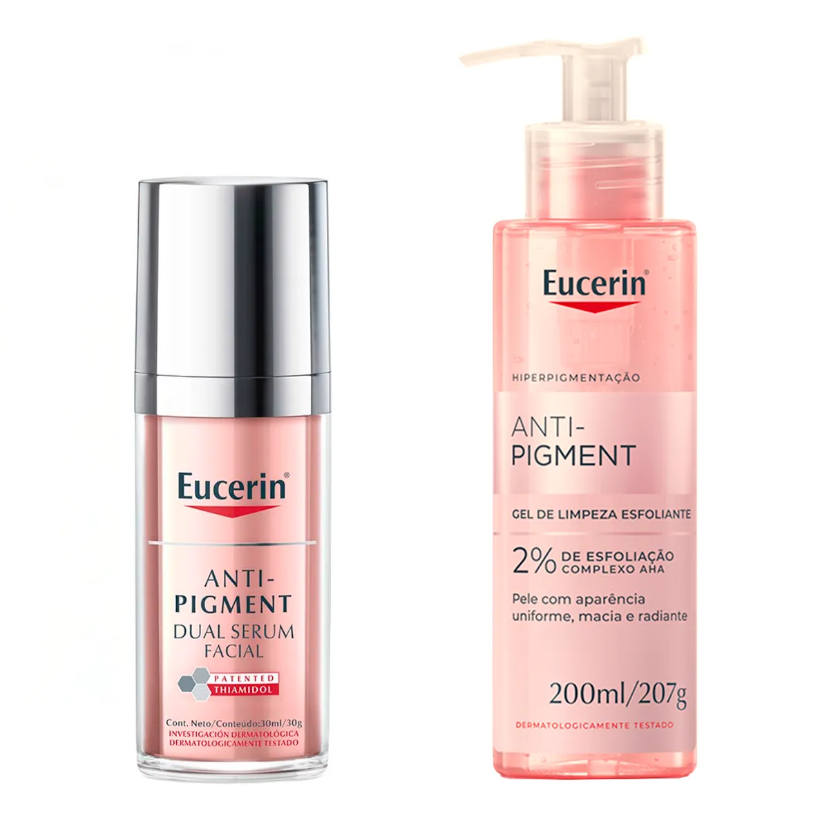 Kit Eucerin Anti-Pigment Facial Gel de Limpeza Esfoliante 200ml + Sérum Clareador Dual 30ml