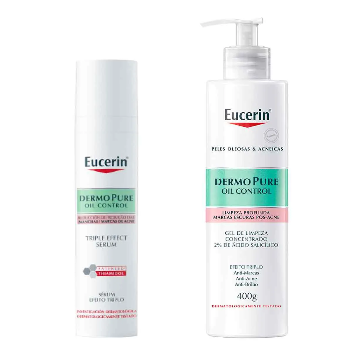 Kit Eucerin Facial DermoPure Gel de Limpeza Concentrado 400g + Sérum Oil Control Efeito Triplo 40ml