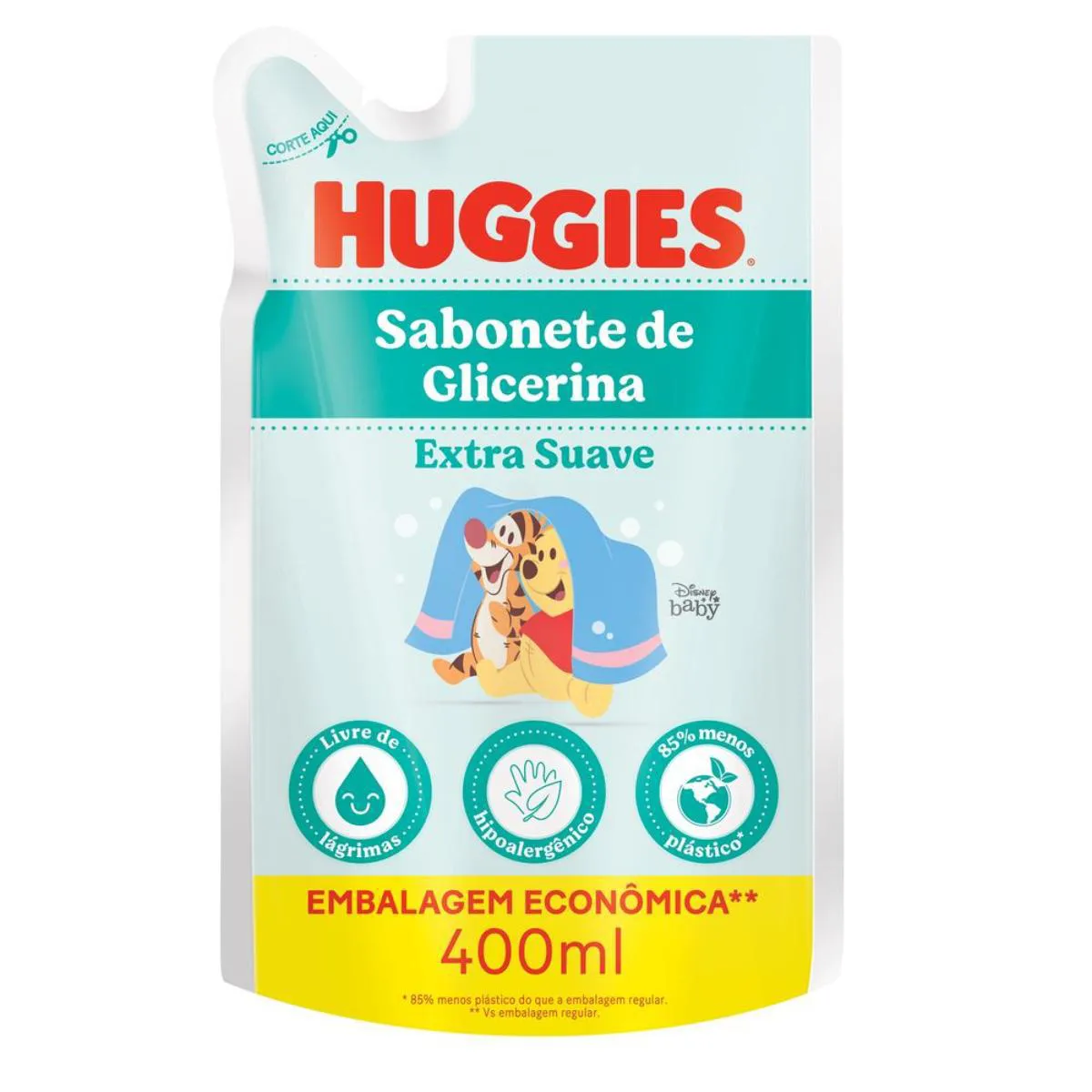 Refil Sabonete Líquido Infantil de Glicerina Huggies Extra Suave 400ml