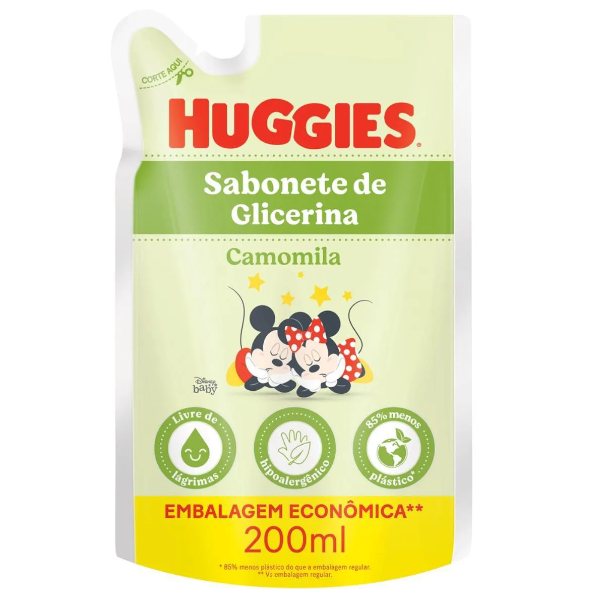 Refil Sabonete Líquido Infantil de Glicerina Huggies Camomila 200ml