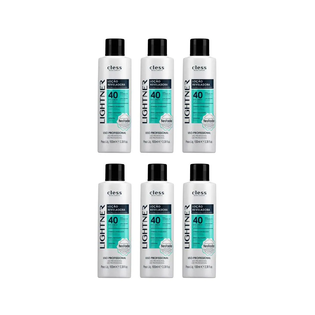 AGUA OXIGENADA LIGHTNER 100ML 40VOL - KIT C/6UN