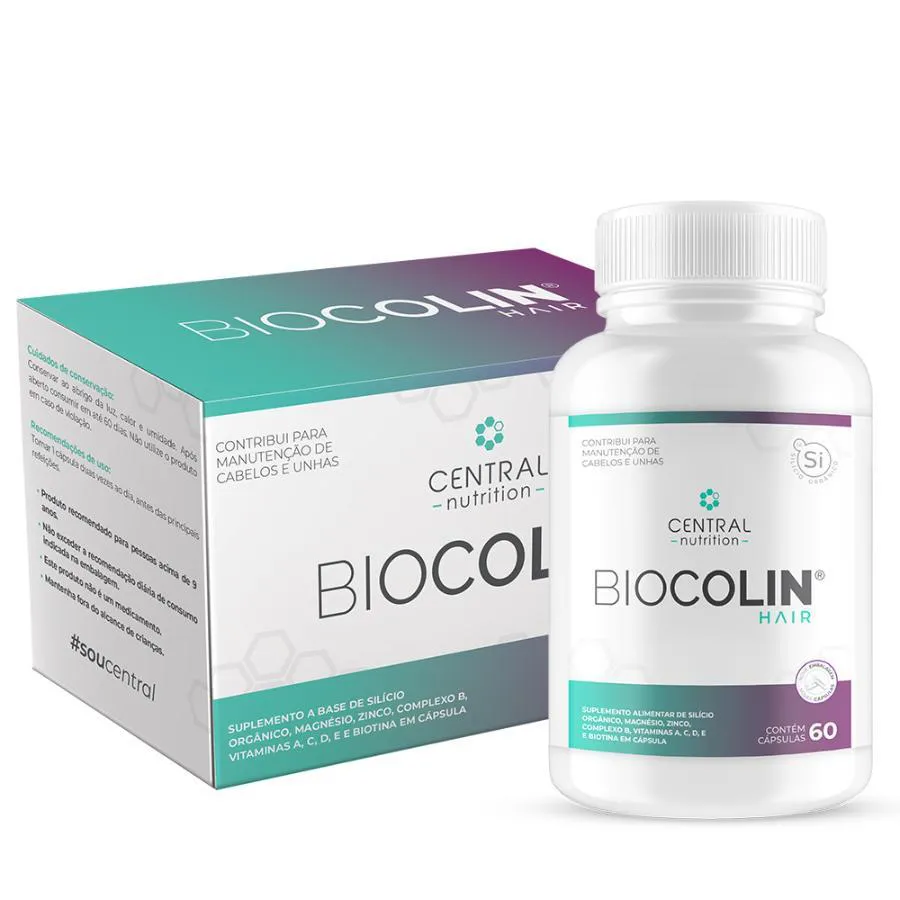 BIOCOLIN HAIR 500MG 60 CáPSULAS - CENTRAL NUTRITION
