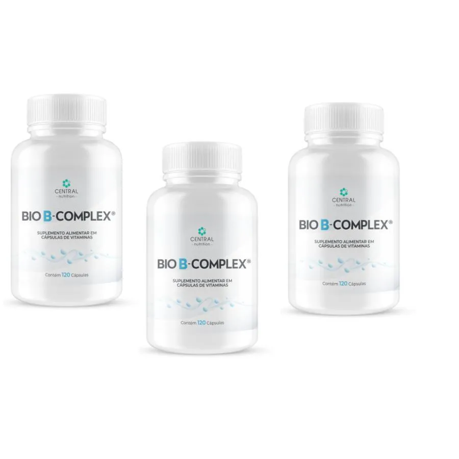 KIT COM 3 VITAMINA BIO B COMPLEX 120 CáPSULAS - CENTRAL NUTRITION