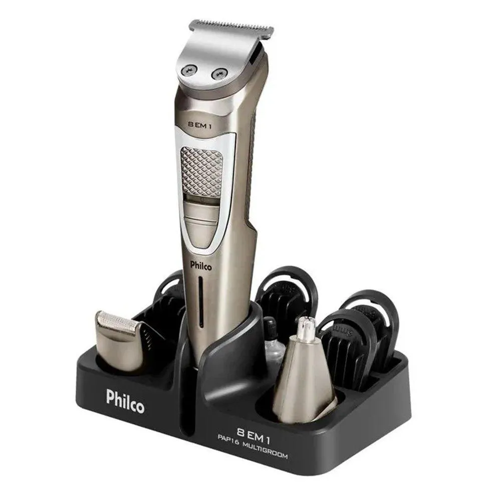 APARADOR DE PELOS PHILCO PAP16 MULTIGROOM - SEM FIO, 8 EM 1, CHUMBO, BIVOLT 40