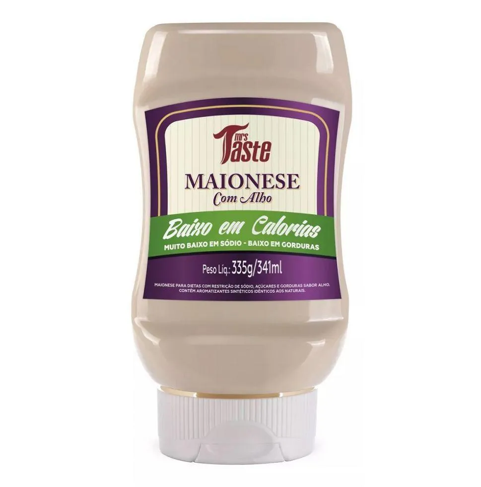MOLHO BAIXO SóDIO E BAIXA CALORIA - SABORES - SABOR: MAIONESE C/ ALHO (335G)