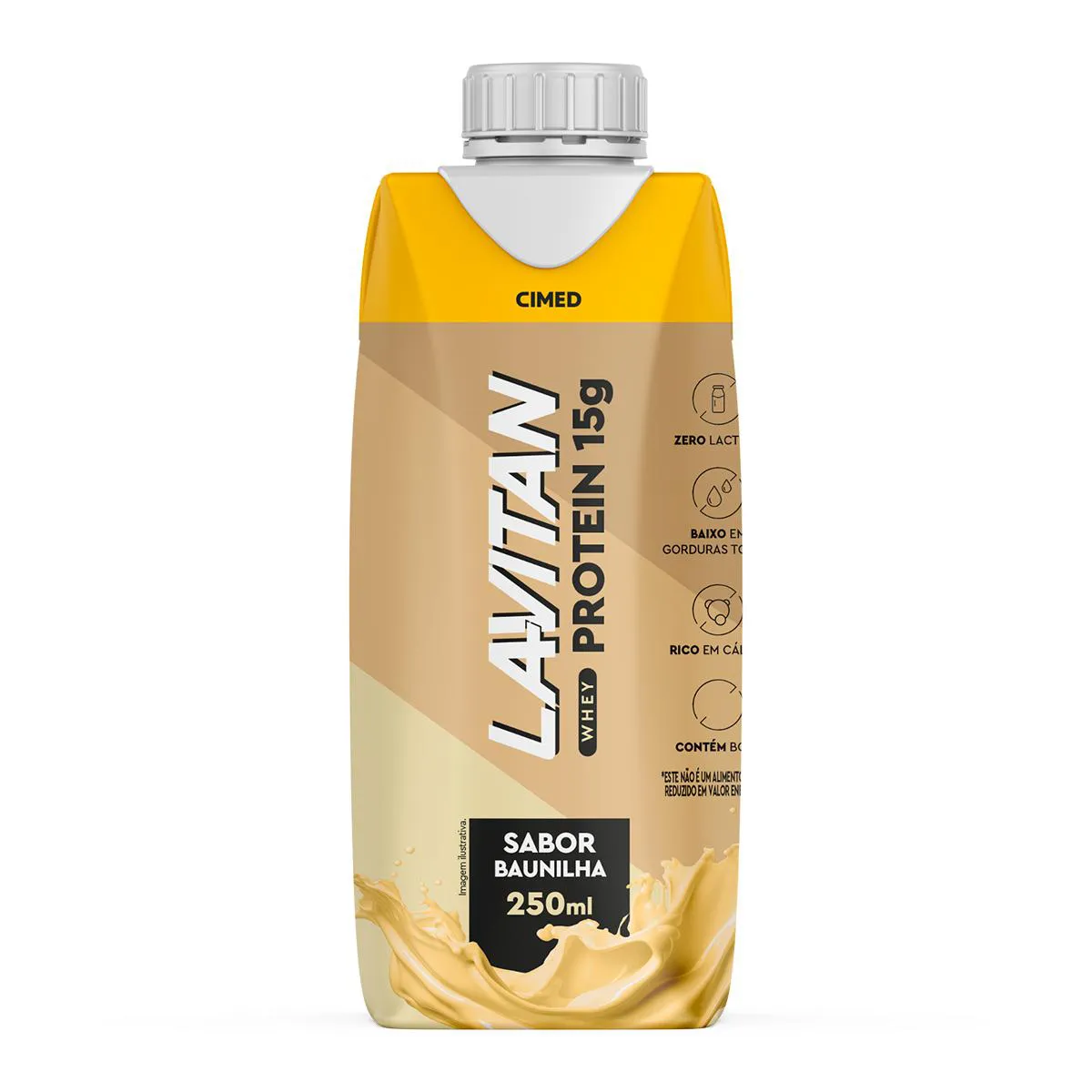 Bebida Proteica Lavitan Whey Protein 15g Baunilha Zero Lactose 250ml