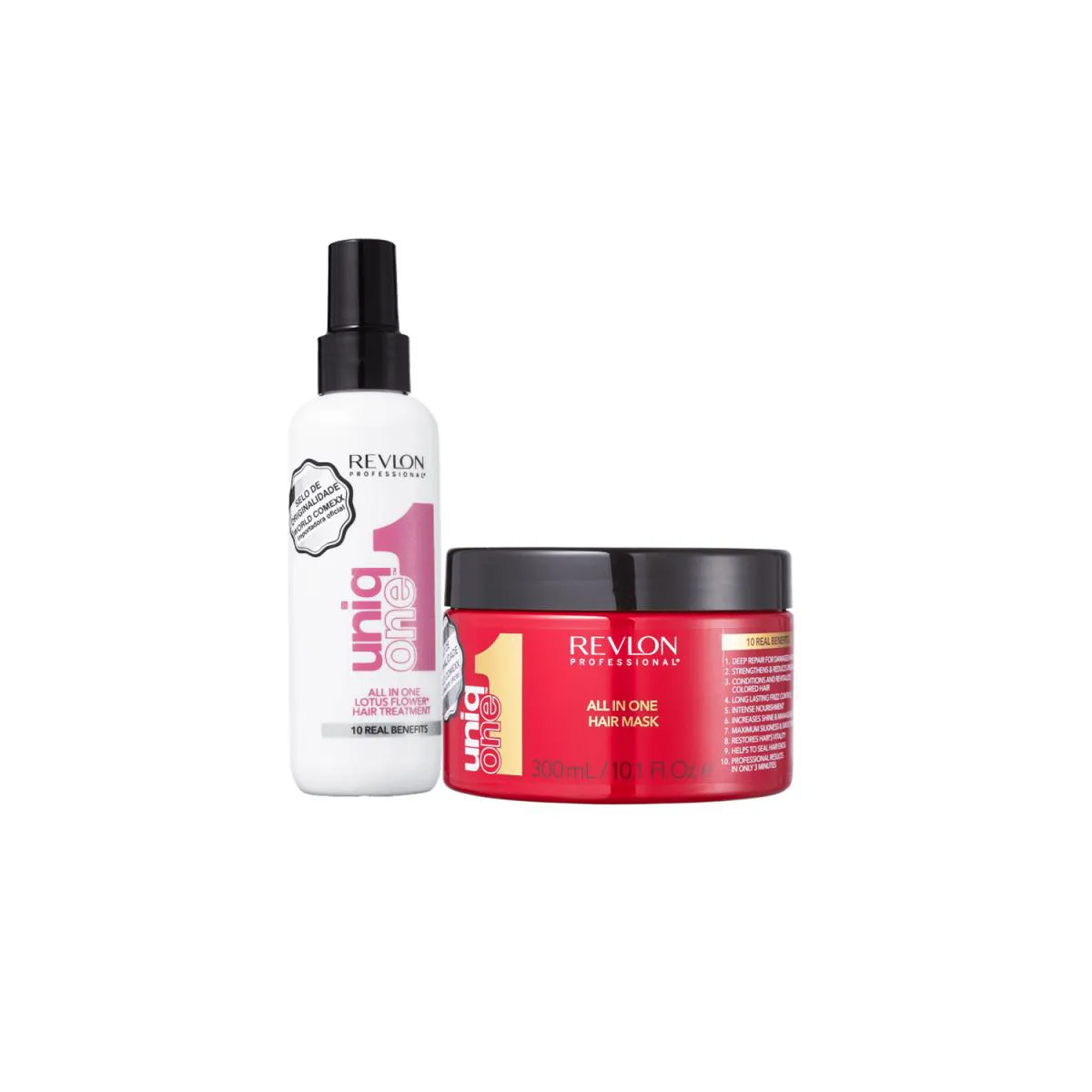 KIT REVLON PROFESSIONAL UNIQ ONE LOTUS FLOWER E ALL IN ONE SUPERMASK (2 PRODUTOS)