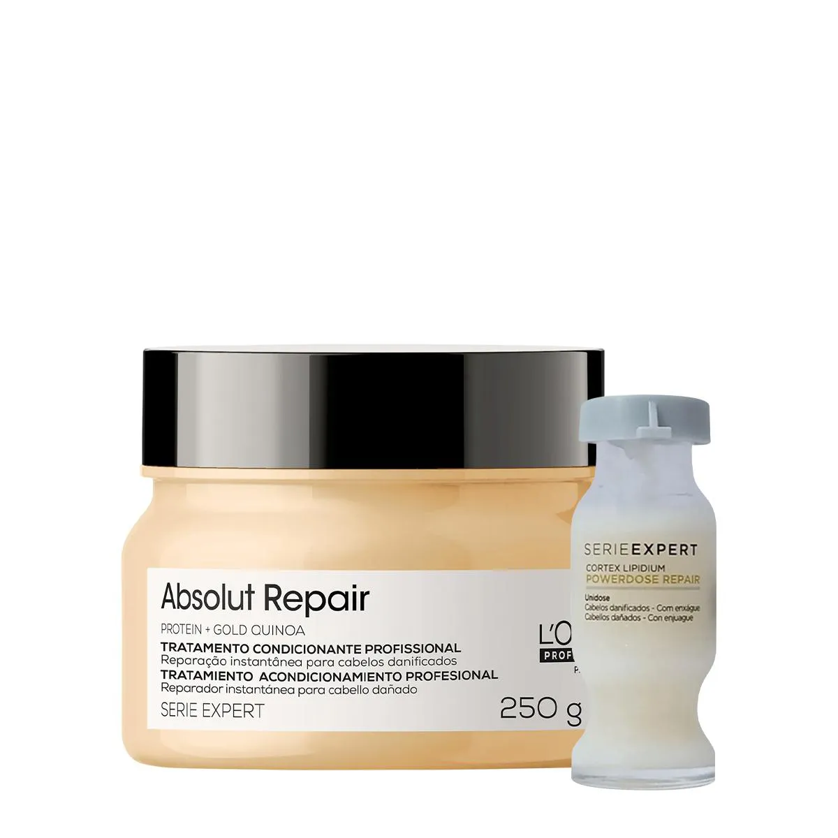 KIT L&#039ORéAL PROFESSIONNEL SERIE EXPERT ABSOLUT REPAIR GOLD MáSCARA E POWER REPAIR (2 PRODUTOS)