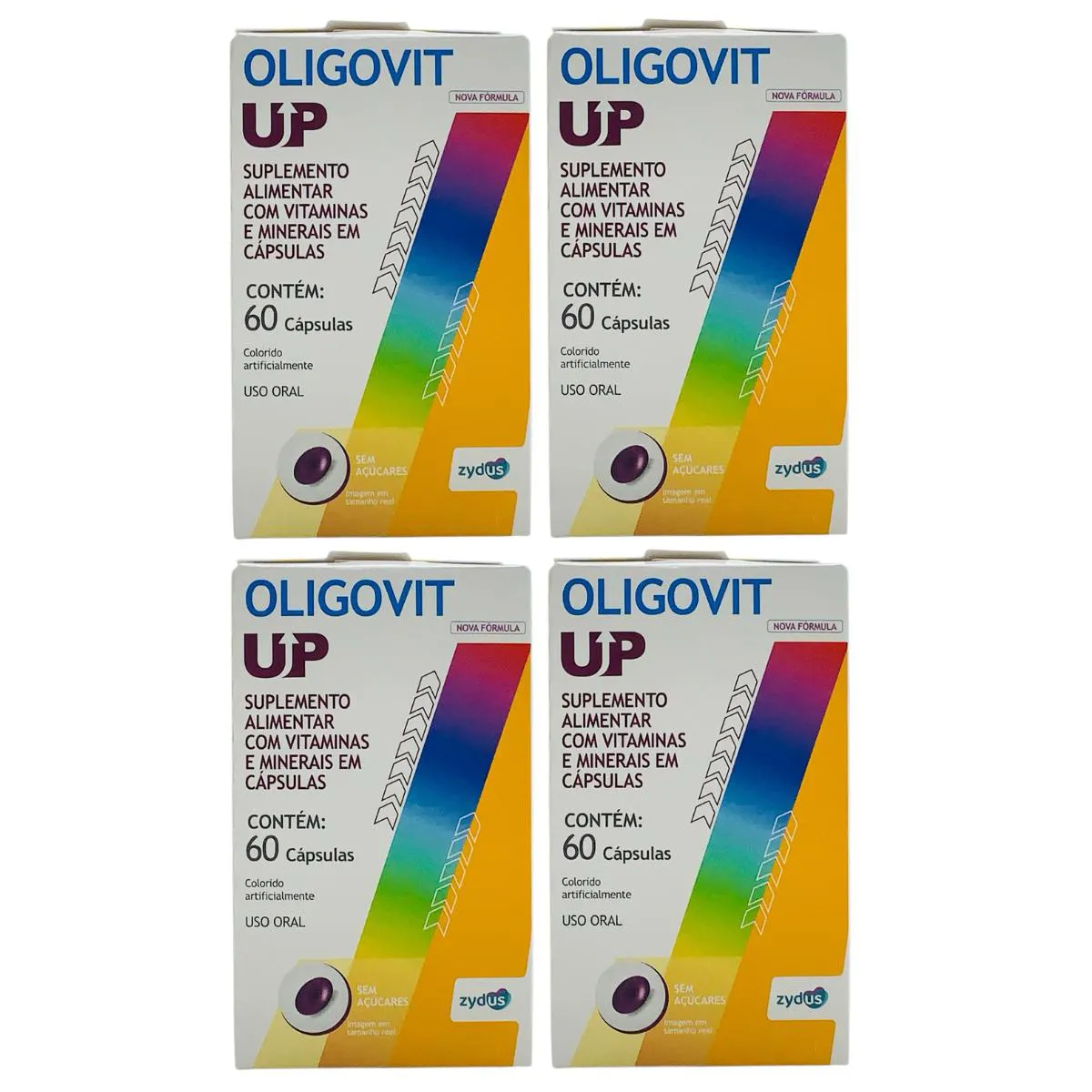 4 CAIXAS OLIGOVIT UP SUPLEMENTO VITAMINICO 60 CáPSULAS