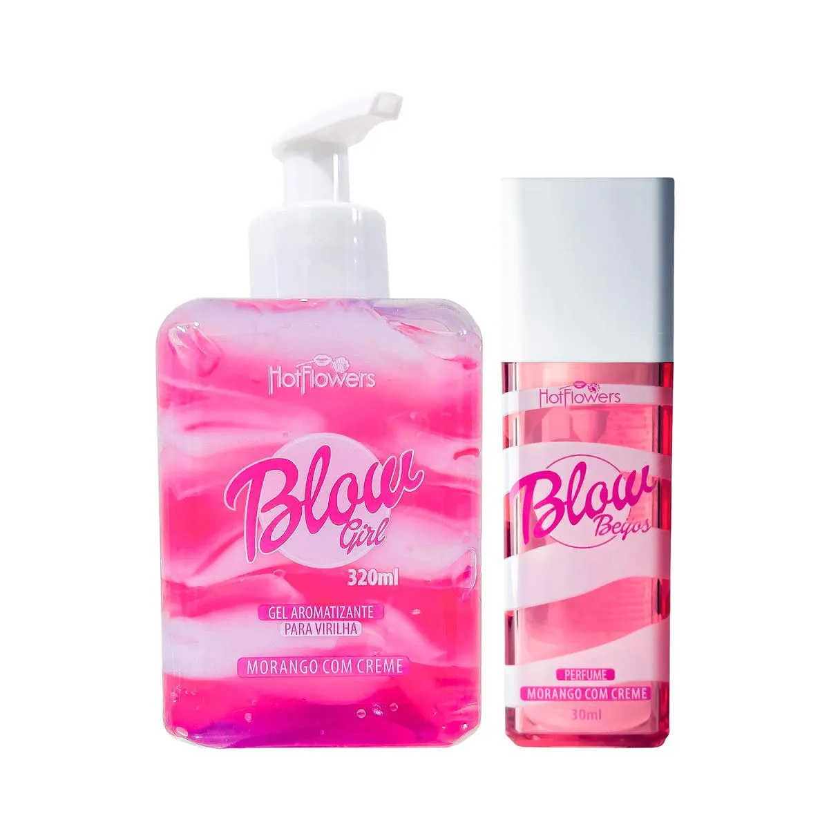 KIT BLOW GIRL HIDRATANTE 320ML E PERFUME ADOCICADO BLOW BEIJOS 30ML MORANGO COM CREME