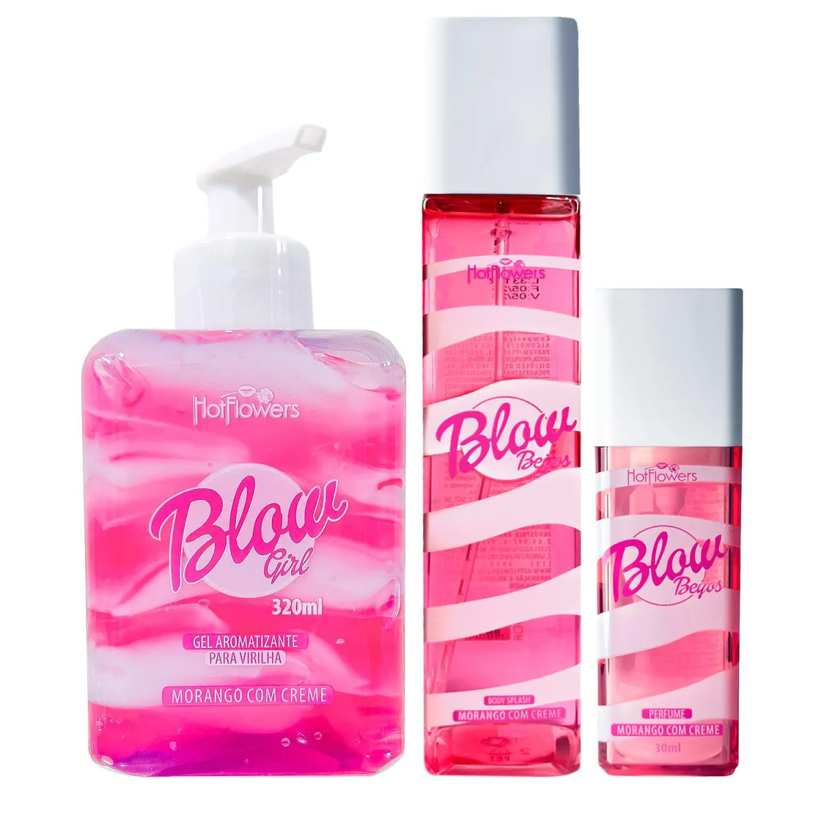 KIT BLOW GIRL HIDRATANTE PERFUME 30ML E BODY SPASH 180ML BLOW BEIJOS MORANGO COM CREME