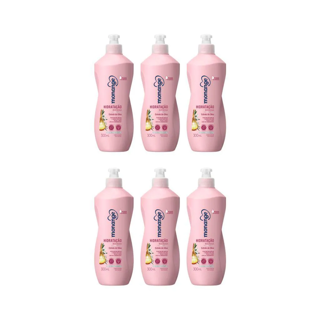 CREME PARA PENTEAR MONANGE 300ML HIDRATAçãO INTENSIVA - 6UN
