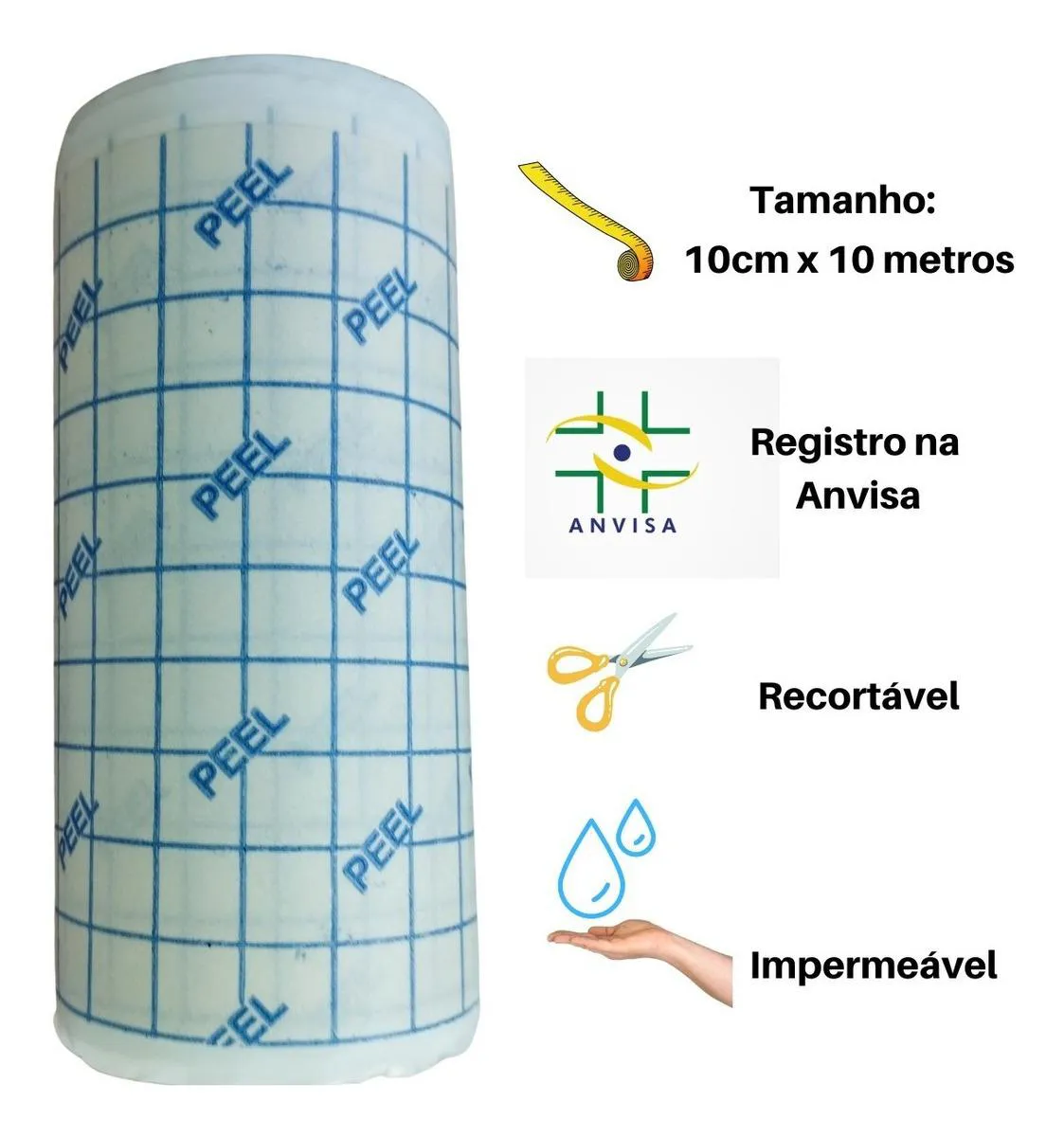 CURATIVO TRANSPARENTE FILME ADESIVO EM ROLO 10CMX10M MISSNER