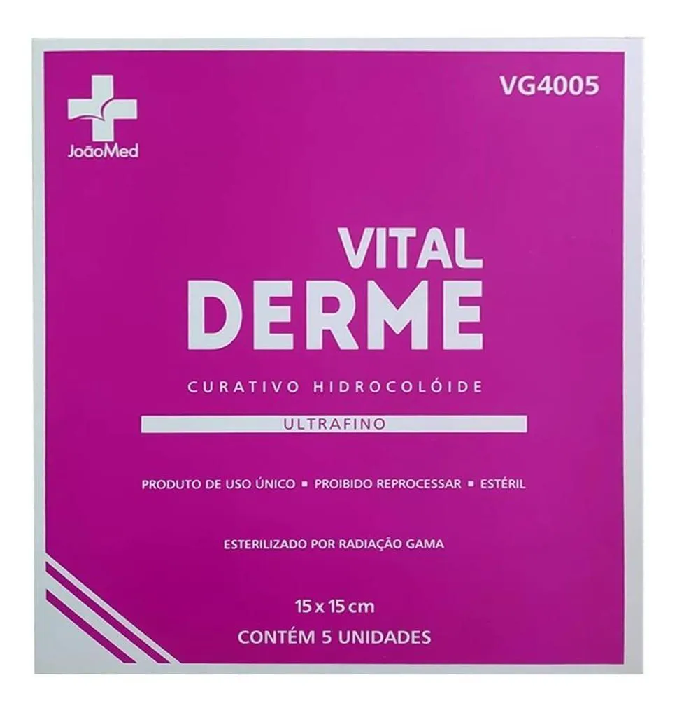 CURATIVO HIDROCOLOIDE 15X15 ULTRAFINO CX C/5 VITALDERME