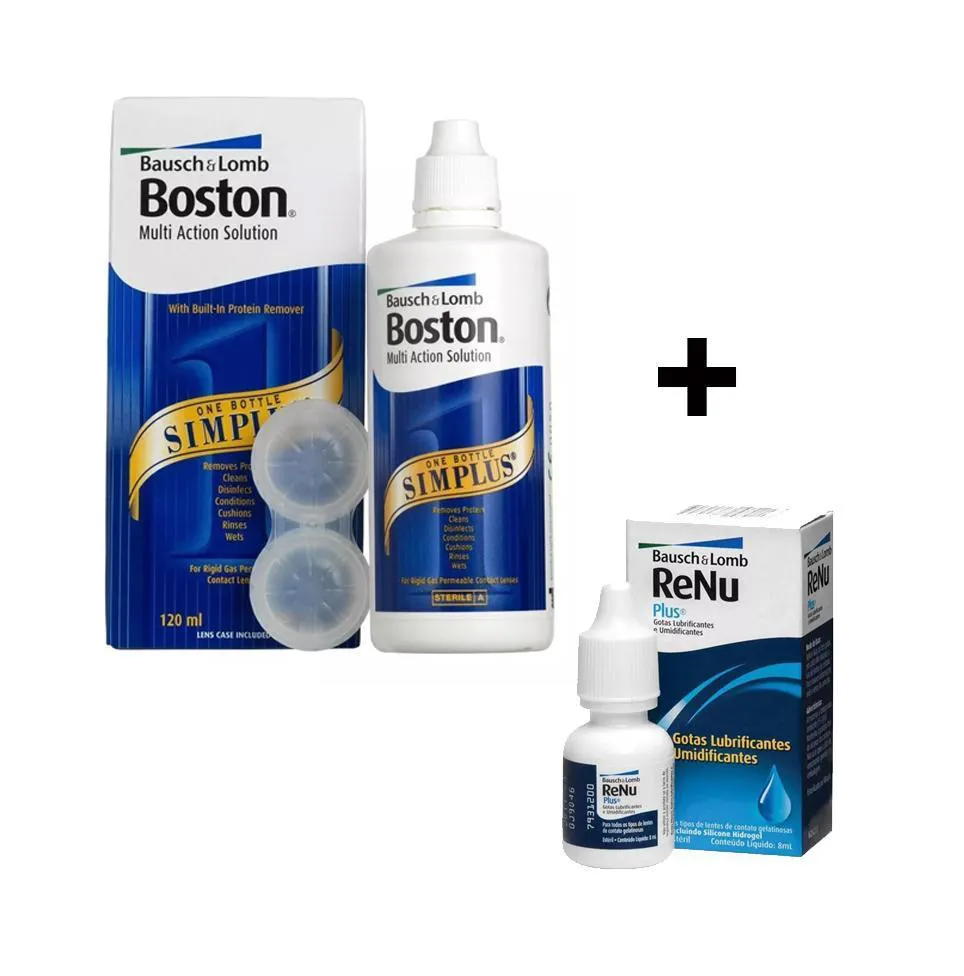 BOSTON SIMPLUS SOLUCAO MULTIACAO 120 ML + RENU GOTAS 8ML