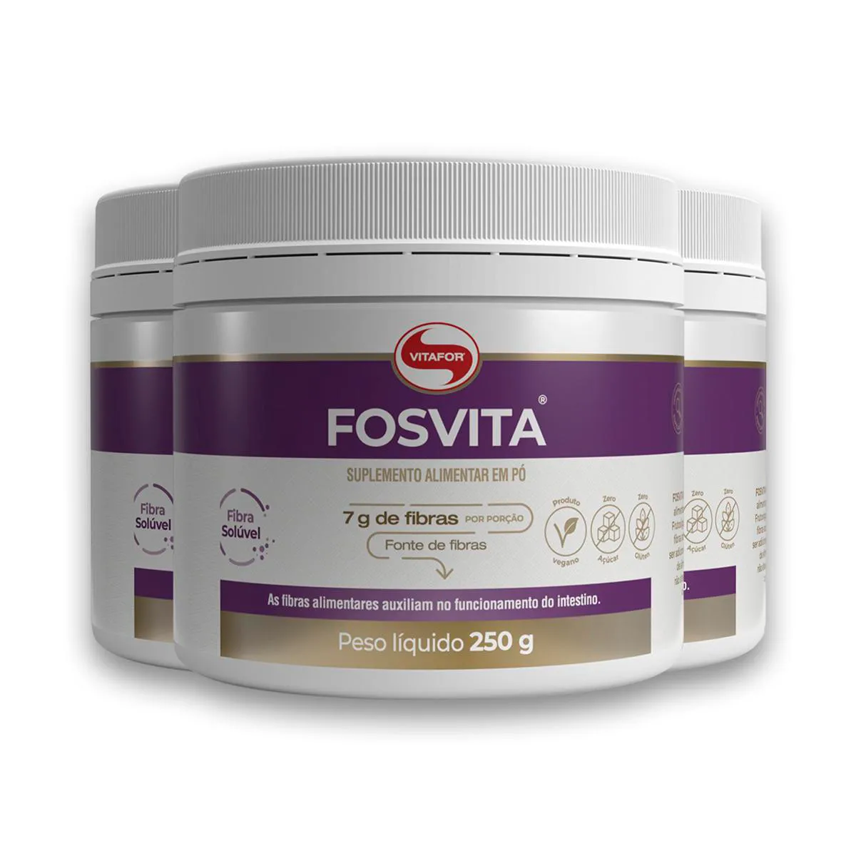 Kit 3 Fosvita Vitafor Fibras Alimentares 250g