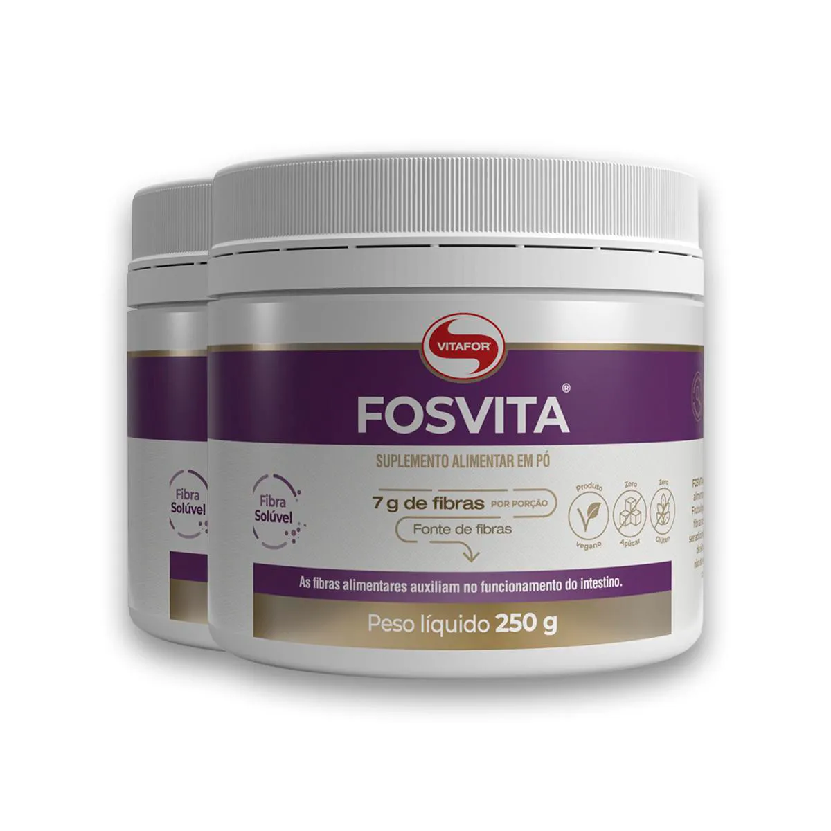Kit 2 Fosvita Vitafor Fibras Alimentares 250g