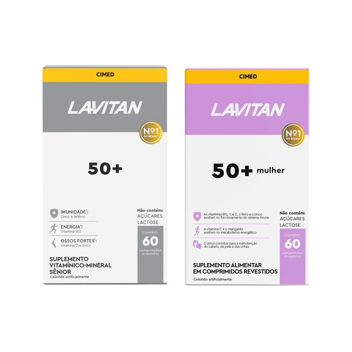 KIT SUPLEMENTO ALIMENTAR LAVITAN 50+ SENIOR E 50+ MULLHER