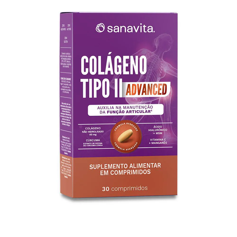 COLáGENO TIPO II ADVANCED SEM SABOR | 30 COMPRIMIDOS